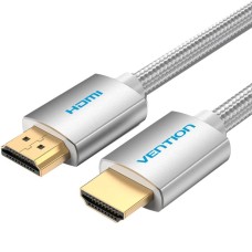 Кабель HDMI M - M,10.0 м, V2.0, 4K 60Гц, обплетення, Silver Metal Type Vention