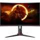 TFT 27" AOC C27G2Z3/BK, VA, 280Гц, 0,5ms, вигнутий, HDMIx2, DP, HAS, чорний з червоним