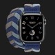 Apple Watch Series 9 41mm Hermès Space Black Stainless Steel Case with Bridon Double Tour (Navy)