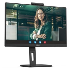 TFT 23.8" AOC 24P3QW, IPS, 75Hz, 2хHDMI, DP, USB-hub, webcam, HAS, Pivot, колонки, чорний