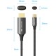 Кабель USB 3.1 Type-C M - HDMI M, 1.8m 8K 60 Гц Zinc Alloy TPE Black Vention