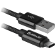 Кабель USB 09-03T PRO USB 2.0 Чорний, AM — Type — C, 1м, 2.1A