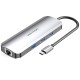 Док-станція USB3.1 Type-C --> HDMI/USB 3.0x3/RJ45/SD/TF/PD 100W Hub 8-in-1 Vention