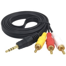 Кабель AV 3.5mm M - 3xRCA M 1.5m