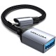 Перехідник USB 3.0 Type-C --> USB AF (OTG) кабель 0.15м Gray Aluminum Alloy Vention