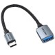 Перехідник USB 3.0 Type-C --> USB AF (OTG) кабель 0.15м Gray Aluminum Alloy Vention