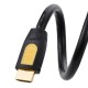 Кабель HDMI M - M, 3.0 м, V2.0 Round Cable 4K, HD101 UGREEN Чорний+Жовтий