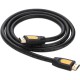 Кабель HDMI M - M, 3.0 м, V2.0 Round Cable 4K, HD101 UGREEN Чорний+Жовтий