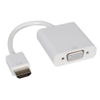 Перехідник HDMI M - VGA F білий (без звуку) OEM