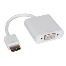 Перехідник HDMI M - VGA F білий (без звуку) OEM