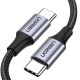 Кабель USB 2.0 Type-C M-M, 2 м, (18W) Чорний, Round Cable Nickel Plating Aluminum Shell US261 UGREEN