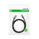 Кабель USB 2.0 Type-C M-M, 2 м, (18W) Чорний, Round Cable Nickel Plating Aluminum Shell US261 UGREEN