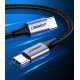 Кабель USB 2.0 Type-C M-M, 2 м, (18W) Чорний, Round Cable Nickel Plating Aluminum Shell US261 UGREEN