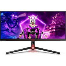 TFT 34" AOC AGON AG344UXM, WQHD, IPS, MiniLED, 170Гц, 1мс, 2xHDMI, 2xDP, USB-C, USB-hub, HAS, кол