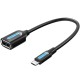 Перехідник USB 2.0 Micro BM --> USB AF (OTG) 0.15 м,  Black PVC Vention