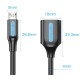 Перехідник USB 2.0 Micro BM --> USB AF (OTG) 0.15 м,  Black PVC Vention