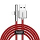 Кабель USB 3.1 AM-Lightning M, 2 м, 1.5A, 90° з кольоровою індикацією Червоний, CAL7C Baseus