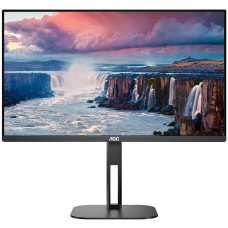 TFT 27" AOC Q27V5C/BK, QHD, IPS, 75Гц, 1 мс, HDMI, DP, USB-C, USB-hub, HAS, Pivot, колонки, чорний