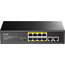 Комутатор Cudy FS1010PG, 8-Port 10/100M PoE+ Switch with 2 Gigabit Uplink Ports 120W