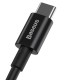 Кабель USB 2.0 Type-C M-M, 1 м, (20V/5A), (100W) Dynamic Series Чорний, CATYS-B01 Baseus