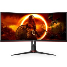 TFT 34" AOC CU34G2XP, WQHD, VA, 180Гц, 1мс, вигнутий, HDMIx2, DPx2, USB, колонки, чорний