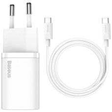 Зарядний пристрій 1xUSB 25W (USB-C) + Cable Type-C Білий  Baseus