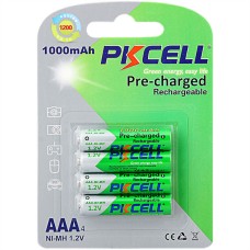 Акумулятор AAA 1000mAh, 1.2V Ni-MH, RTU rechargeable battery, PKCELL, 4pcs/card