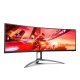 TFT 48.8" AOC AGON AG493QCX, Dual-VA, 144Гц, вигнутий, HDMIx2, DP, USB-hub, HAS, колонки, чорн.