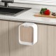 Кухонное навесное мусорное ведро Yiwei Hanging Kitchen Bin, 7 л, с крышкой и подвесным креплением, белый со светло-деревянной вставкой, товары для дома