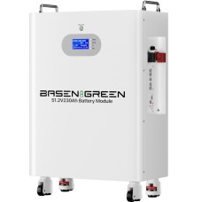 Акумулятор Basen Green Wall&Floor-mounted LiFePO4 51,2V/230AH (11776W*h), Smart BMS, Bluetooth APP (літій-залізо-фосфатний акумулятор для ДБЖ (UPS))