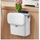 Кухонное навесное мусорное ведро Yiwei Hanging Kitchen Bin, 9 л, с крышкой и подвесным креплением, белый, товары для дома