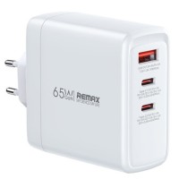 Сетевое зарядное устройство для Remax Dofon Series GaN Charger 65W RP-U100 (2Type-C+1USB), белый