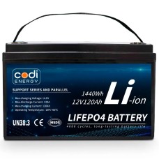 Аккумулятор Codi Energy LiFePO4 12V/120AH (1440W*h) (литий-железо-фосфатный аккумулятор для ИБП (UPS))