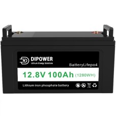 Аккумулятор Dipower LiFePO4 12V/100AH, 1280W*h (литий-железо-фосфатный аккумулятор для ИБП (UPS))