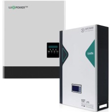 Комплект резервного живлення LUXPOWER LXP6K, 48 В, 6000 Вт, 80 А + Акумулятор Dipower LiFePO4, Wall Mounted 51,2V/100AH, 5120W*h