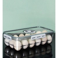 Контейнер для яиц Idea Egg Holder на 18 яиц, 32,5х17,5х8 см (с таймером свежести и двойным дном для слива), серый, товары для дома