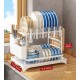 Сушилка для посуды Joybos BK818 Drying Rack, сушка двухъярусная, из нержавеющей стали, 42*32,5*30 см, черная, товары для дома