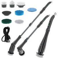 Электрическая щетка для уборки Super Electric CLE Cleaning Brush, набор 8 в 1, черная, товары для дома