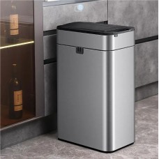 Сенсорне відро для сміття 40 л Yiwei Sensor Trash Bin-40, подвійне відкривання, нержавіюча сталь, срібний, товари для дому