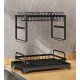 Сушилка для посуды Joybos BK818 Drying Rack, сушка двухъярусная, из нержавеющей стали, 42*32,5*30 см, черная, товары для дома