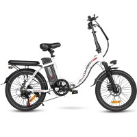 Электровелосипед Samebike CY20 (350 Вт, 12 А*ч, 36 В), колеса 20", с ручкой газа, белый