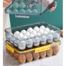 Контейнер для яиц Idea Egg Holder на 24 яйца, 32,5х22,5х9 см (с таймером свежести и двойным дном для слива), серый, товары для дома