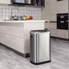 Сенсорне відро для сміття 50 л Aemaxx Sensor Trash Can-50, інтелектуальне відкривання, сатинова нержавіюча сталь, товари для дому