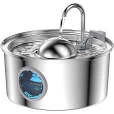 Автоматична поїлка Petwant PWS-136B Stainless Steel Automatic Pet Water Fountain, 3,2 л, тихий автоматичний фонтанчик, з віконцем рівня води, багаторівнева фільтрація, для тварин