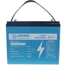 Аккумулятор Dipower LiFePO4 12V/100AH ​​(1280W*h), Smart BMS, Bluetooth APP (литий-железо-фосфатный аккумулятор для ИБП (UPS))