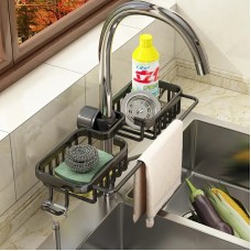 Органайзер для кухні Joybos Drain Rack, тримач для губки та рушника, 36*13*3,9 см, чорний, товари для дому