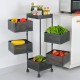 Органайзер металлический для дома DoneWell DW90292-5 Metal Shelf, полка с 5 выдвижными ящиками на колесах, 95*26,5*26,5 см, черный, товары для дома