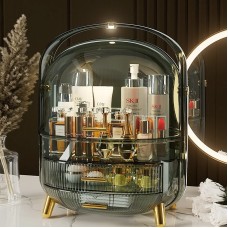 Органайзер для помады и косметики Union Group Golden Belleza with LED, 29х19х38 см, в винтажном стиле зеленого цвета, товары для дома