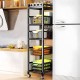 Органайзер металевий для дому DoneWell DW90124-5 Metal Shelf, полиця з висувними ящиками, 4 ящиків, 5 ярусів, 103,5*35*25 см, чорний, товари для дому