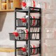 Органайзер металлический для дома DoneWell DW90124-5 Metal Shelf, полка с выдвижными ящиками, 4 ящика, 5 ярусов, 103,5*35*25 см, черный, товары для дома